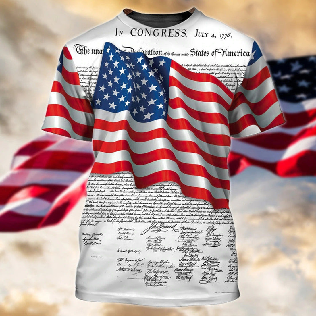 FUNSTUFFPRINT Happy 4Th Of July 3D T-Shirt Pride American 3D All Over Printed Shirt 3D T-shirt