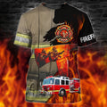 Firefighter All Over Print 3D T-Shirt, Firefighter 3D Tee Gift To Fire Man, Firefighter
