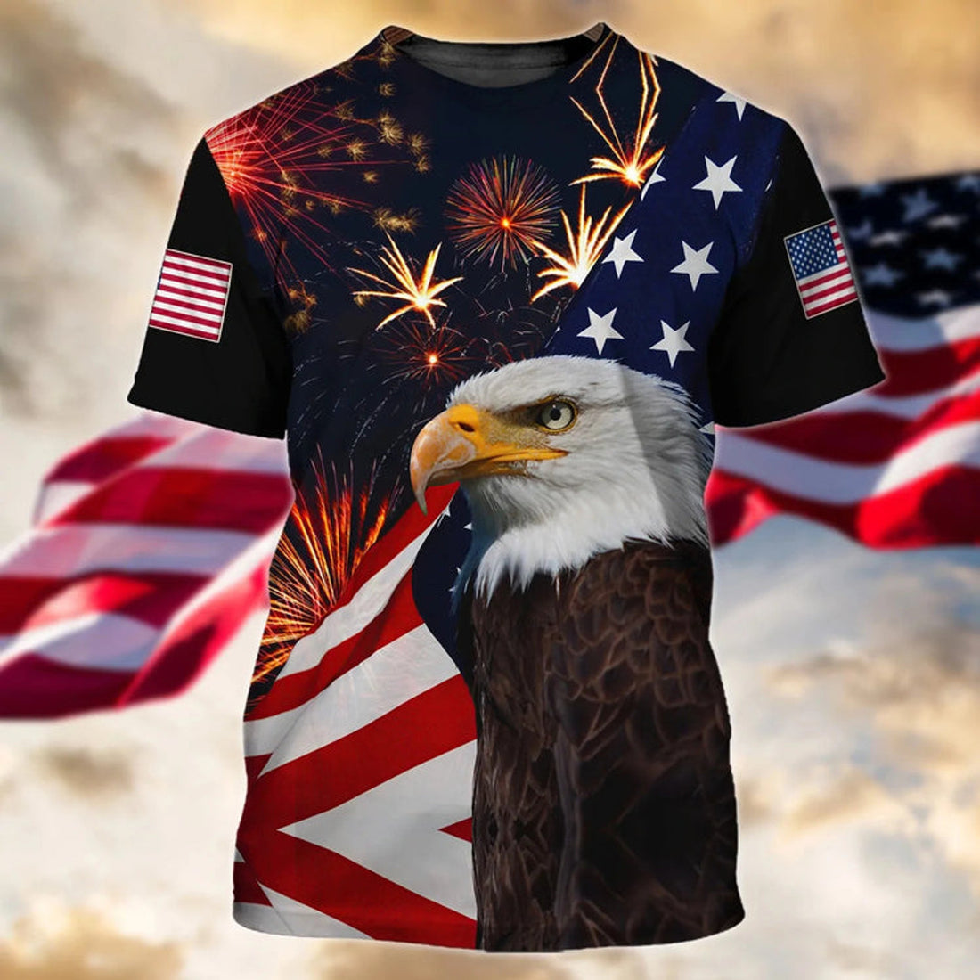 Happy 4Th Of July Independence Day 3D All Over Print T-Shirt Usa Tee