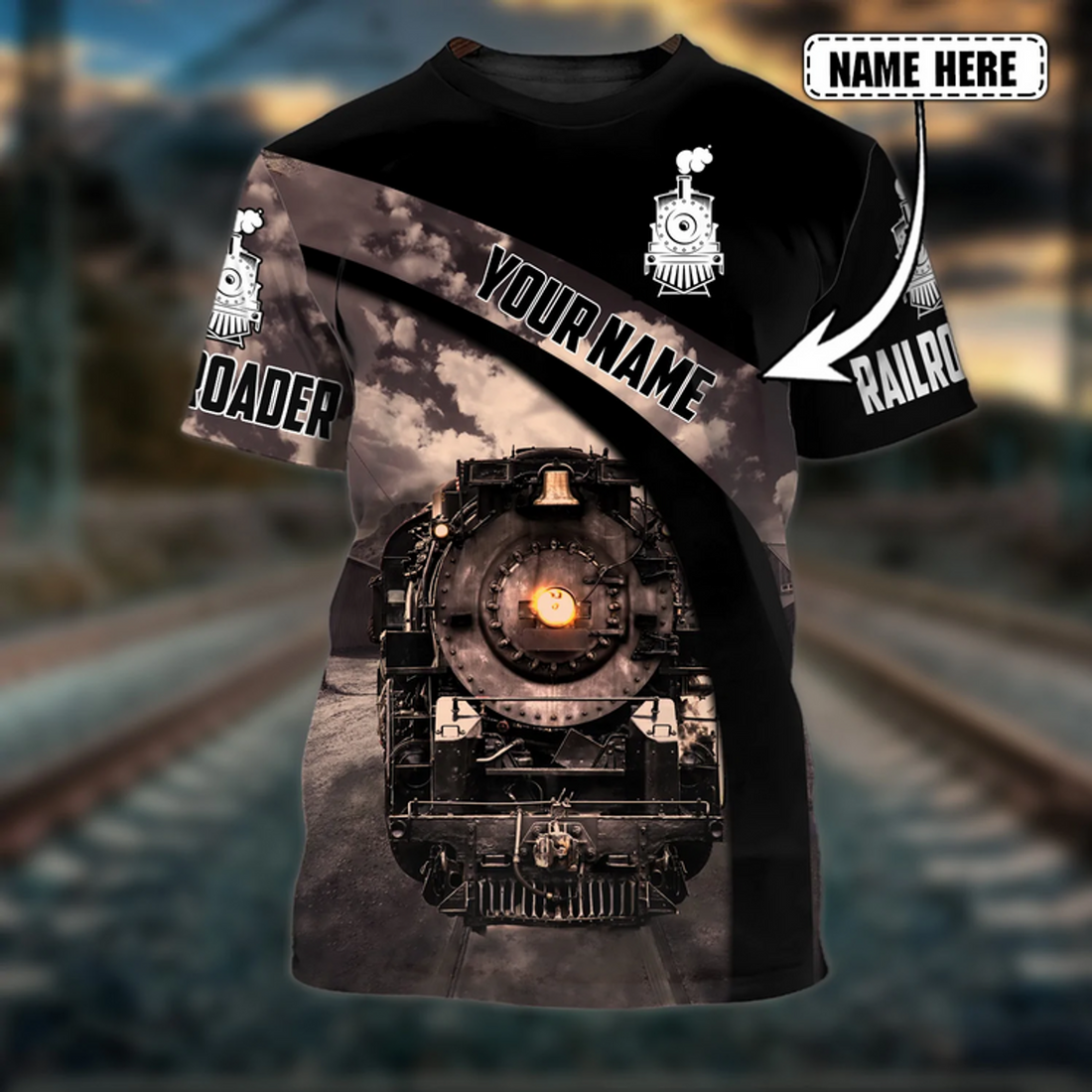 FUNSTUFFPRINT Railroader Shirt 3D All Over Print, Custom Railroad T-Shirt, Railroader Man Gift, Railroader Dad Gift 3D T-shirt