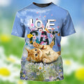 Love Cat Zip Up Hoodie For Women, 3D All Over Print Cat With Butterfly Shirt, Cat With Flower, Gift For Cat Lover