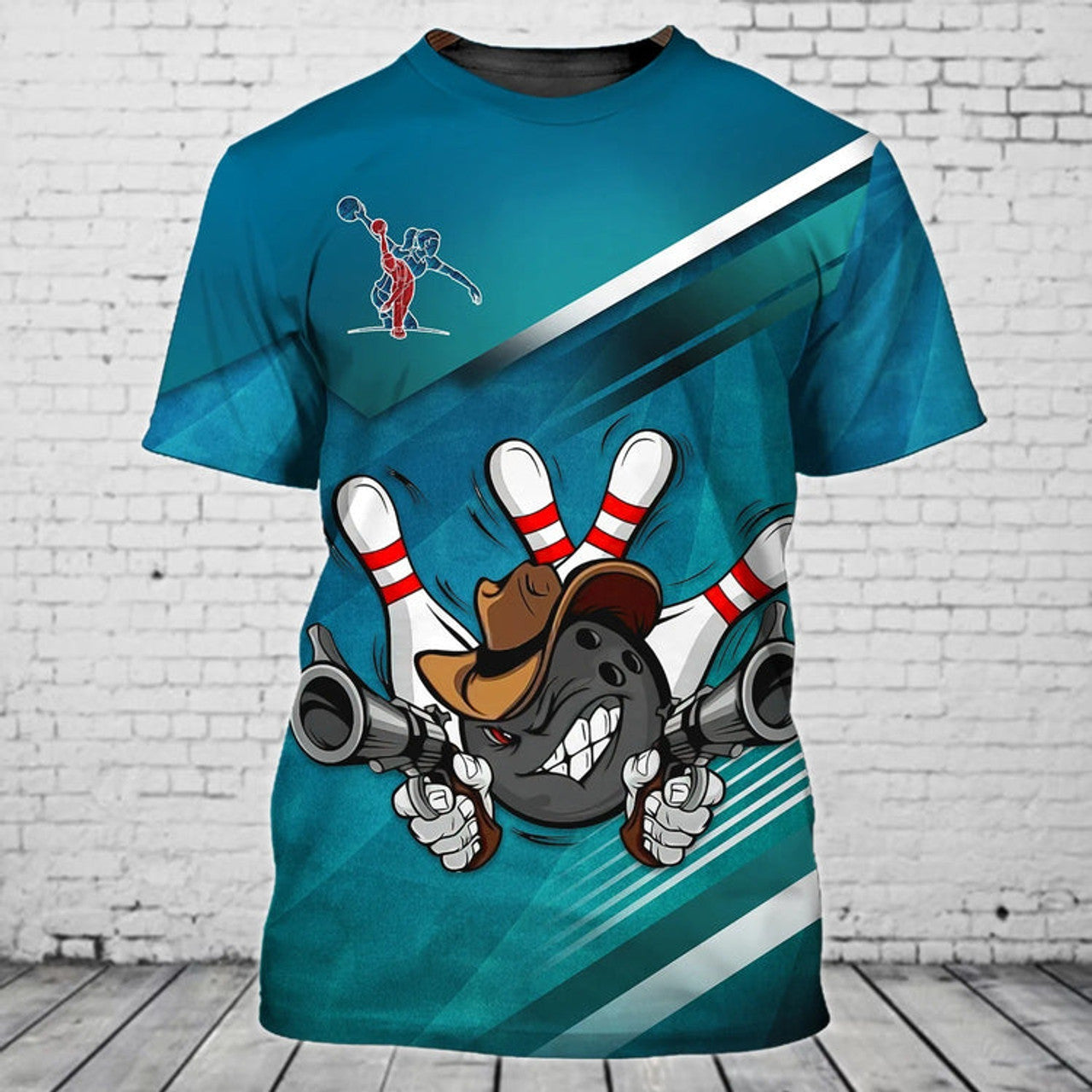 FUNSTUFFPRINT Personalized Bowling Friend T-Shirt, Bowling Team Uniform Shirts, Shirt For Bowling Players 3D T-shirt
