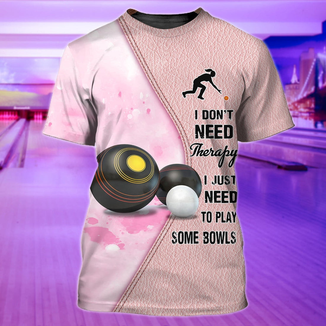 FUNSTUFFPRINT Lawn Bowls 3D Full PrinT-Shirt For Women Funny Lawn Bowls Shirt For Her 3D T-shirt
