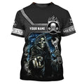 FUNSTUFFPRINT Grumpy Old Mechanic 3D Shirts Personalized Name, Skull Mechanical T-Shirt For Him, Mechanic Men Shirt 3D T-shirt