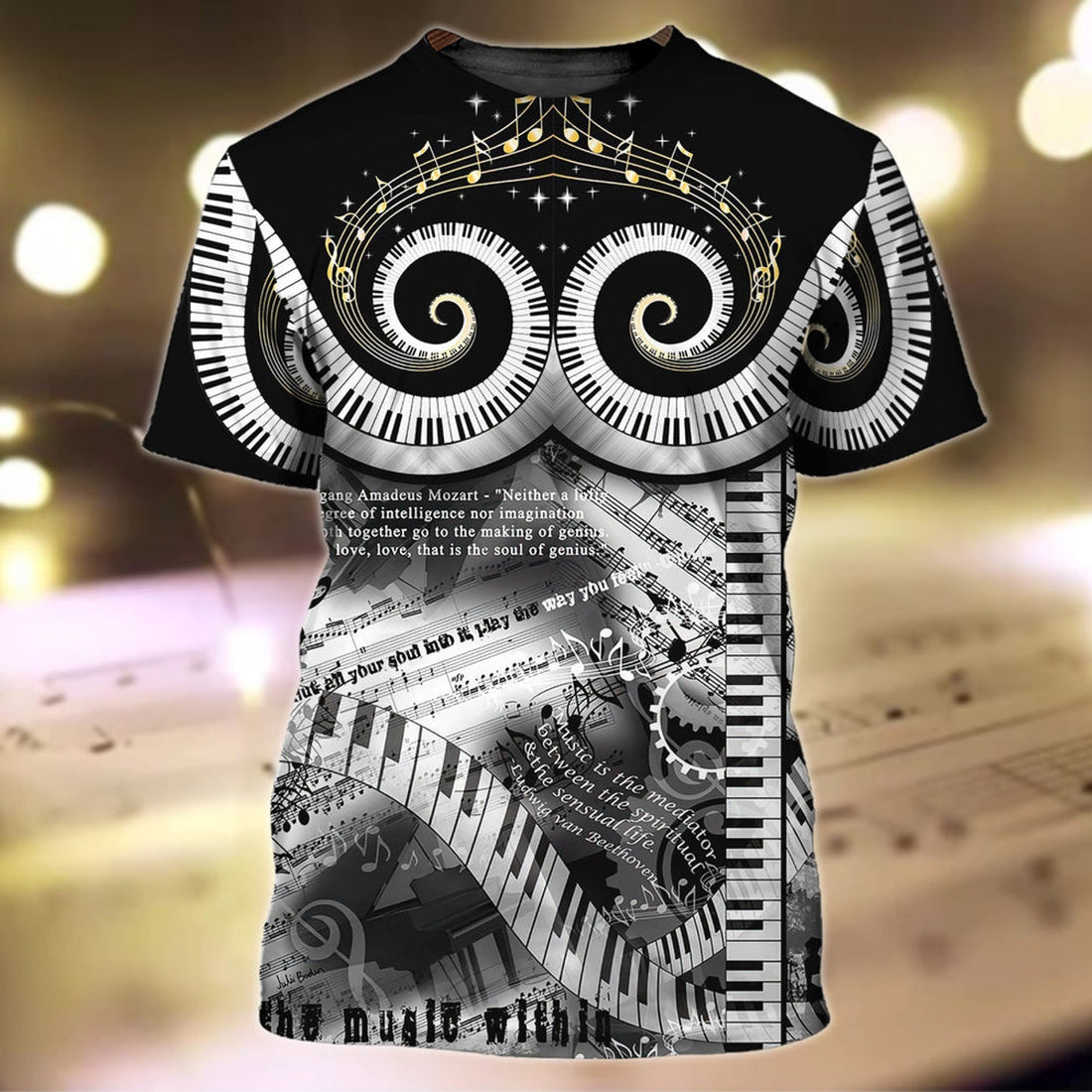 FUNSTUFFPRINT 3D Full Printed Piano Shirts Men Women Pianist 3D T-Shirt Gift To Piano Lovers 3D T-shirt