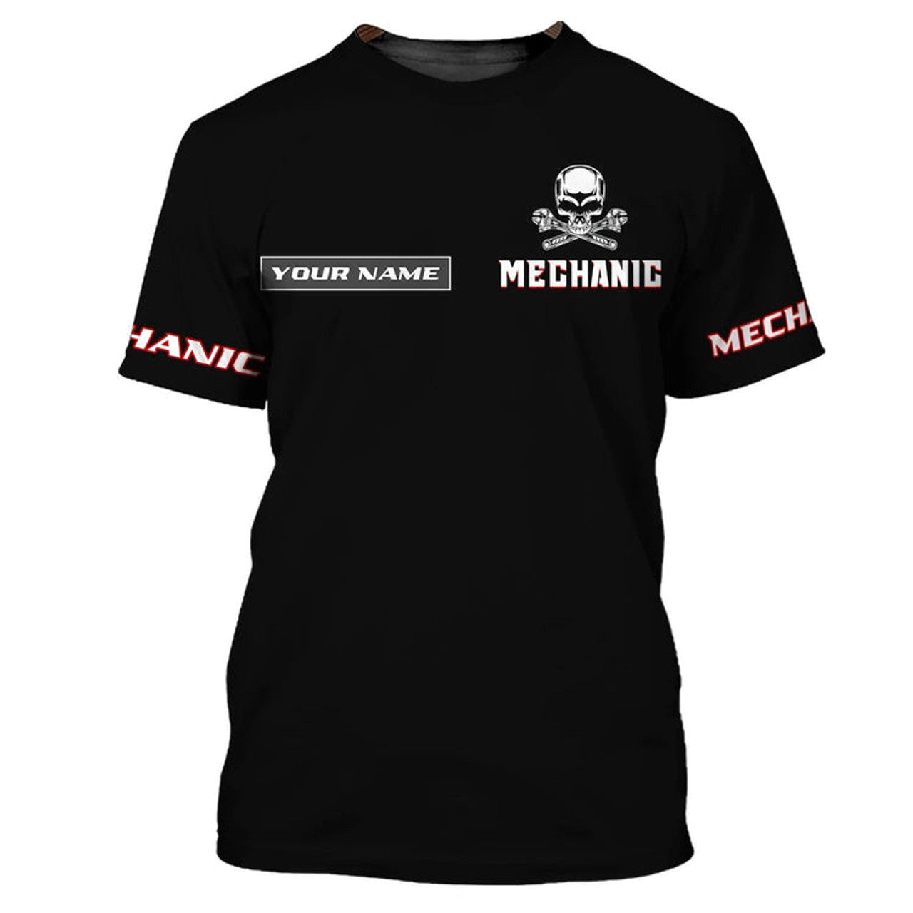 FUNSTUFFPRINT Custom 3D T-Shirt For Mechanic Men, I'm A Mechanic I Can't Fix Stupid, Skull Mechanical T-Shirt, Mechanic Husband Gift 3D T-shirt