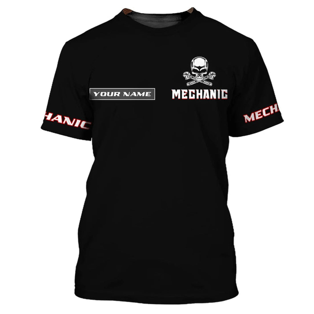 FUNSTUFFPRINT Custom 3D T-Shirt For Mechanic Men, I'm A Mechanic I Can't Fix Stupid, Skull Mechanical T-Shirt, Mechanic Husband Gift 3D T-shirt