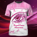 FUNSTUFFPRINT Eye Pink Breast Cancer Awareness 3D Full PrinT-Shirt, PerfecT-Shirt for Breast Cancer3D T-shirt