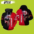 FUNSTUFFPRINT Rebels NCAA US Flag Skull 3D Hoodie and Zip Hoodie