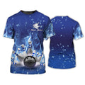 FUNSTUFFPRINT Bowling On Blue Fire 3D T-Shirt, Custom Bowling Shirt Men And Women, Bowling Lover Gifts 3D T-shirt