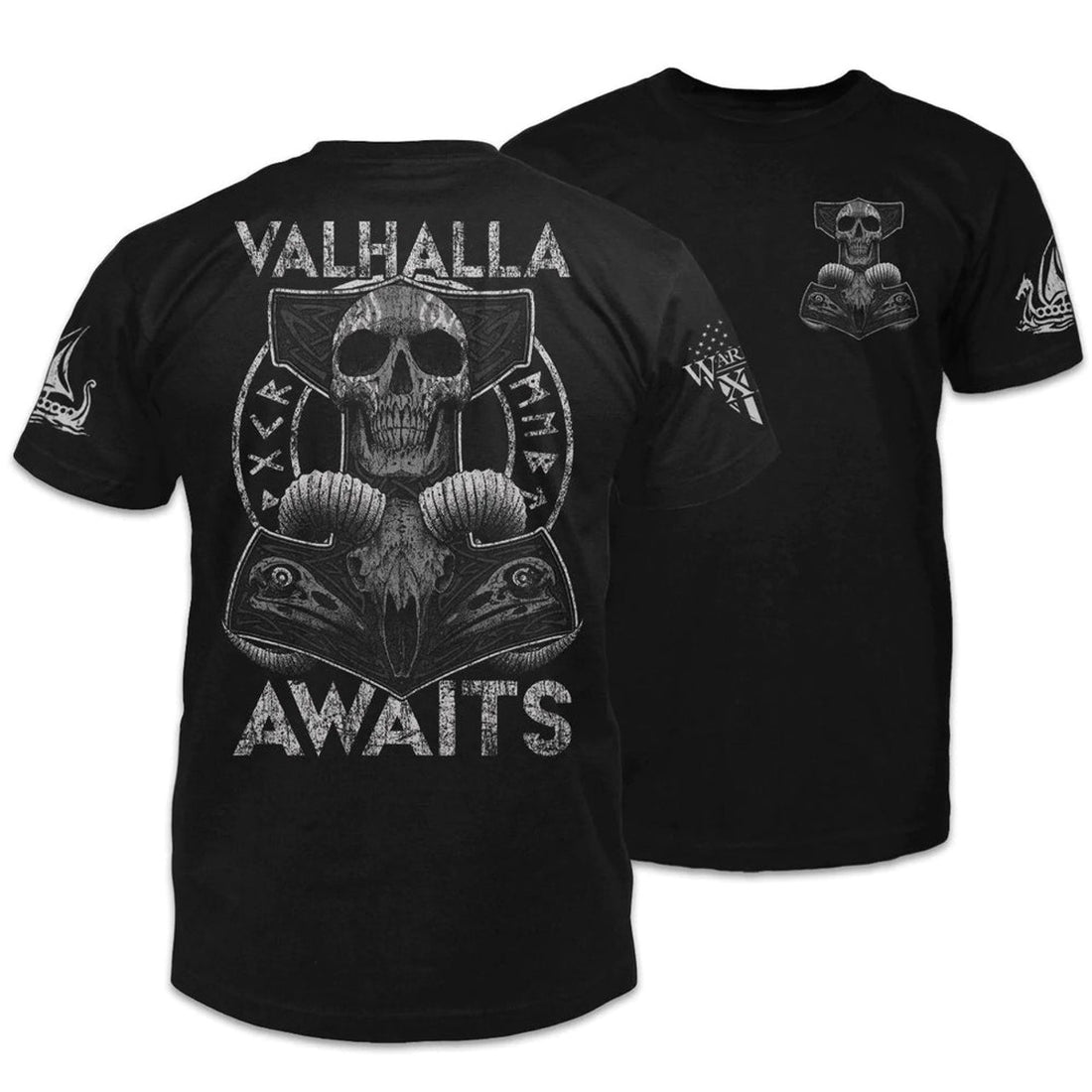 Valhalla Awaits Shirt, Valhalla Skull T-Shirts