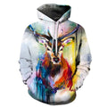 FUNSTUFFPRINT Vibrant Deer Oil Painting 3D Hoodie and Zip Hoodie