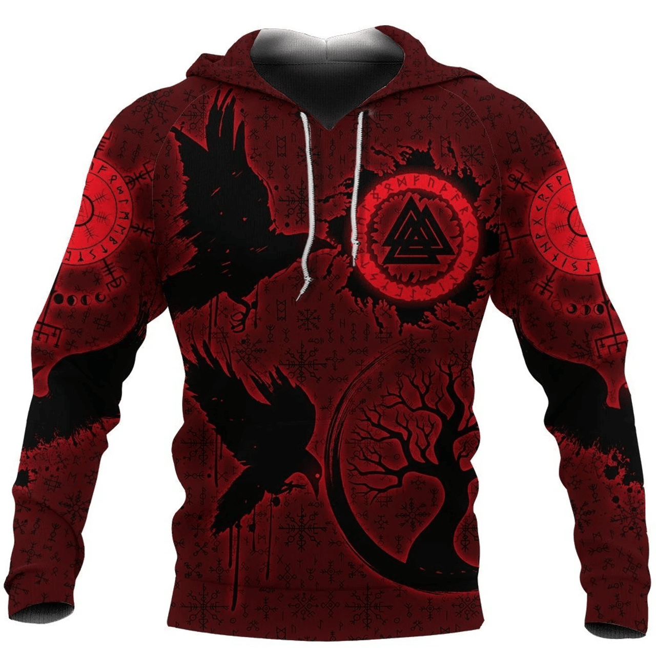 FUNSTUFFPRINT Viking Valknut Huginn And Muninn 3D Hoodie and Zip Hoodie