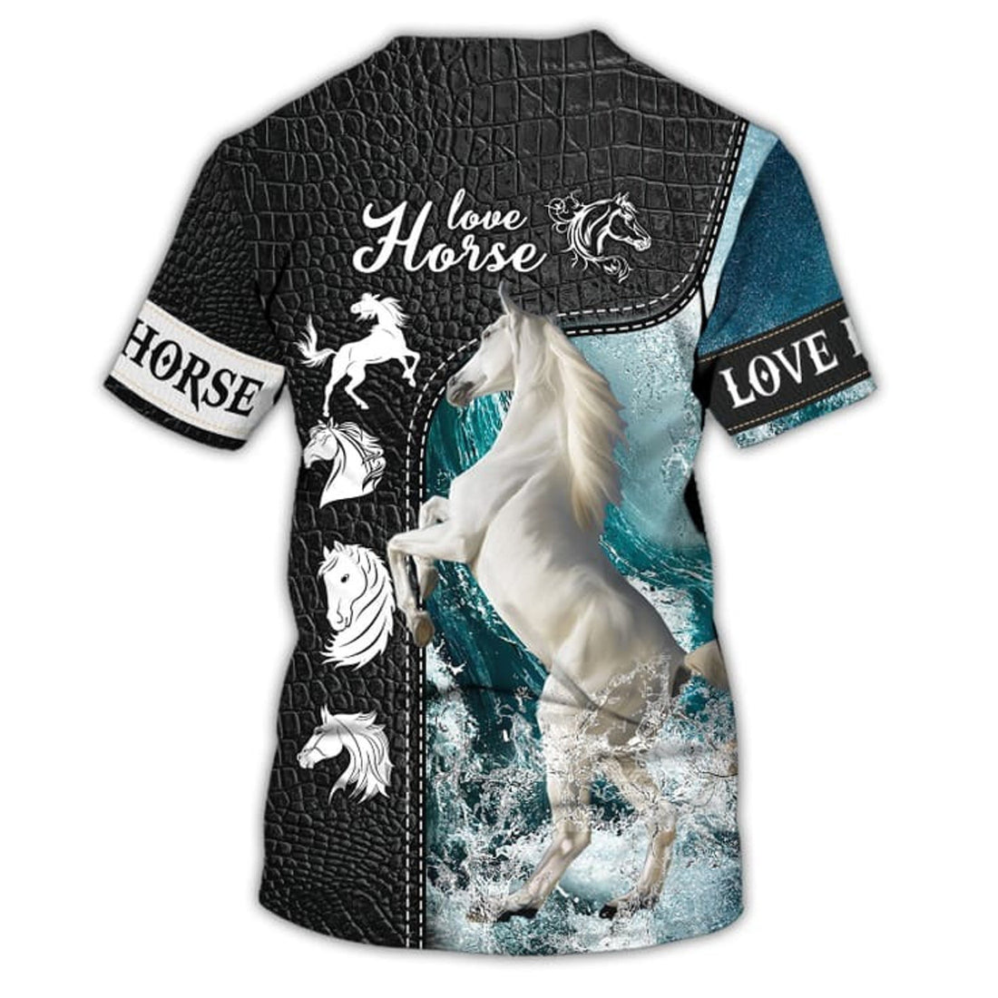 FUNSTUFFPRINT 3D Full Print Love Horse T-Shirt, Cool T-Shirt For Horse Lovers, Horse Shirt, Horse Gift 3D T-shirt