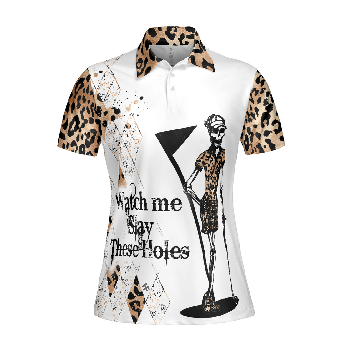 Watch Me Slay These Holes Panther Skin Pattern Short Sleeve Women Polo Shirt