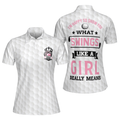 What Swings Like A Girl Really Means Short Sleeve Women Polo Shirt