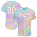 Custom Custom White White-Medium Pink 3D Pattern Design Leopard Authentic Baseball Jersey