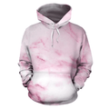 FUNSTUFFPRINT White Pink Marble Pullove 3D Hoodie and Zip Hoodie