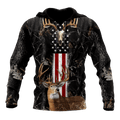 FUNSTUFFPRINT Whitetail Hunter Camouflage Awesome Unisex 3D Hoodie and Zip Hoodie