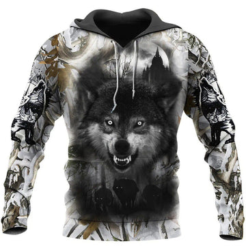FUNSTUFFPRINT - Wolf 3D Hoodie and Zip Hoodie