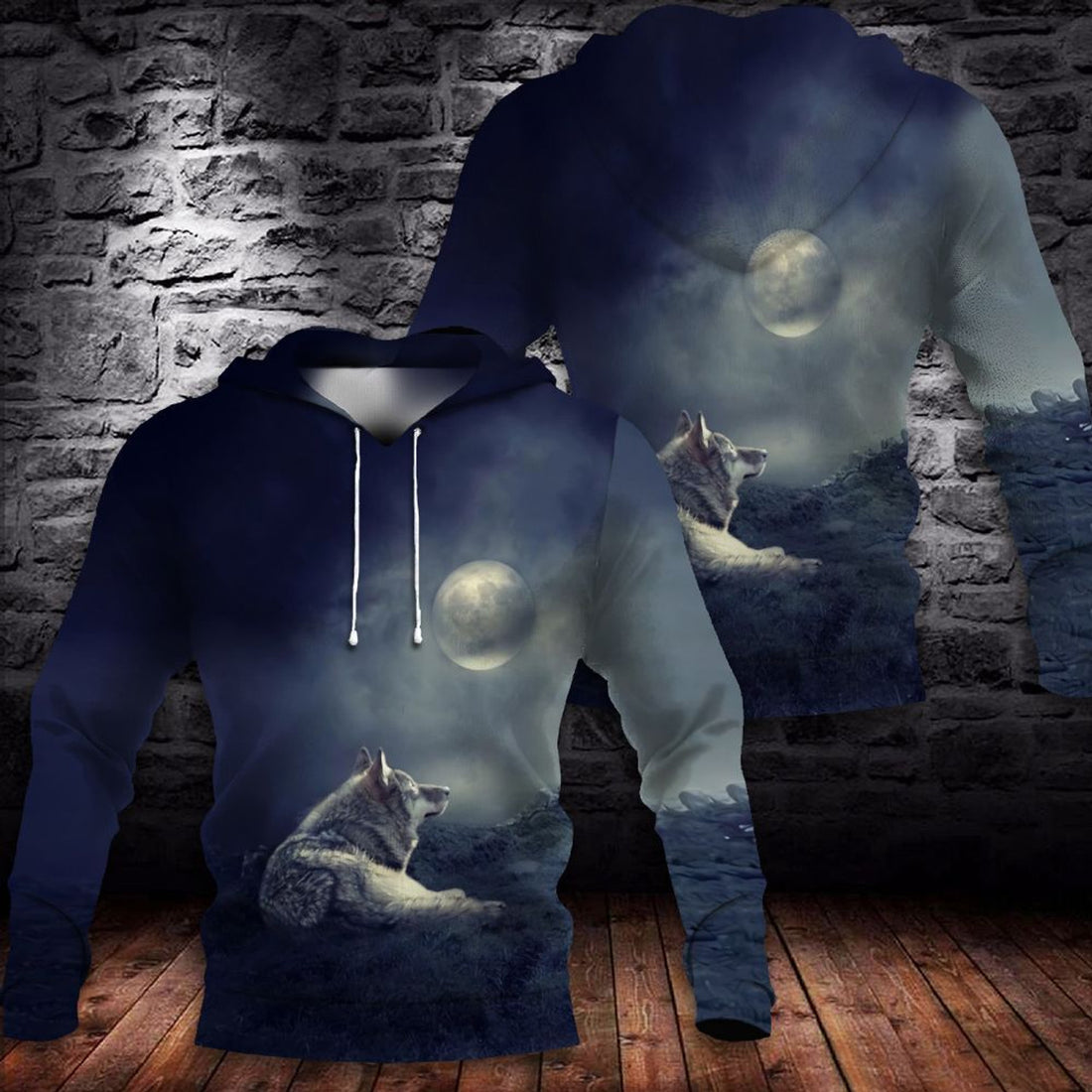 FUNSTUFFPRINT Wolf Dadj Pav 3D Hoodie and Zip Hoodie