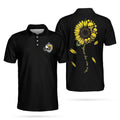 You Are My Sunshine Skull Sunflower Polo Shirt, Simple Black Polo Shirt For Men And Women